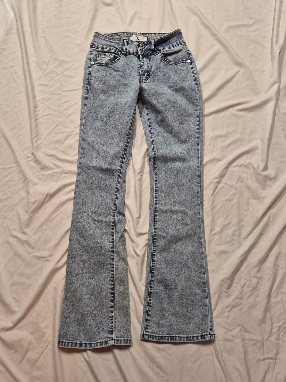 Women's Light Blue Flared Jeans - Classic Fit Size 25